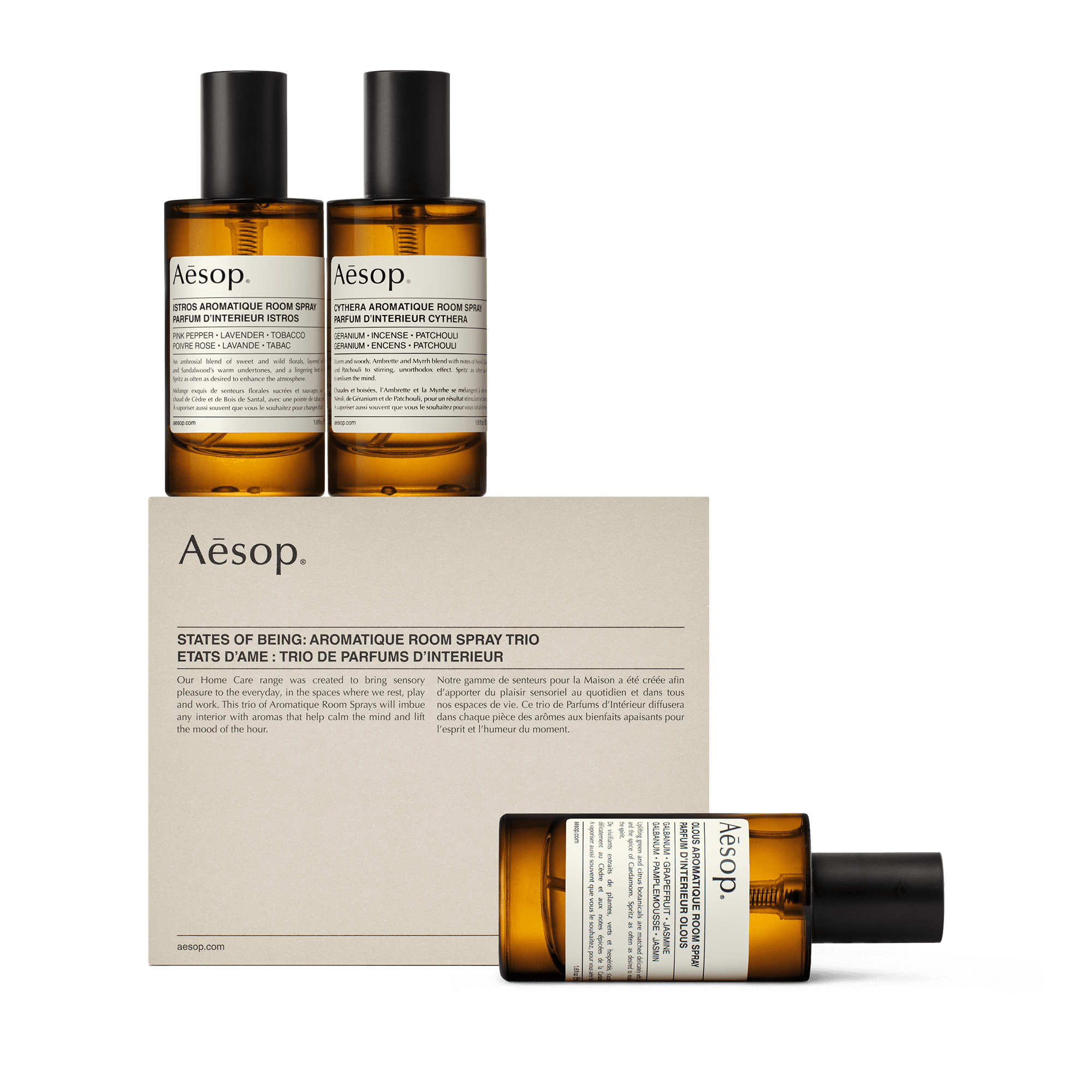 Aesop イソップ ルームスプレートリオ　50ml 3本セット▼サンプル付▼ ステイト オブ ビーイング アロマティック ルームスプレー